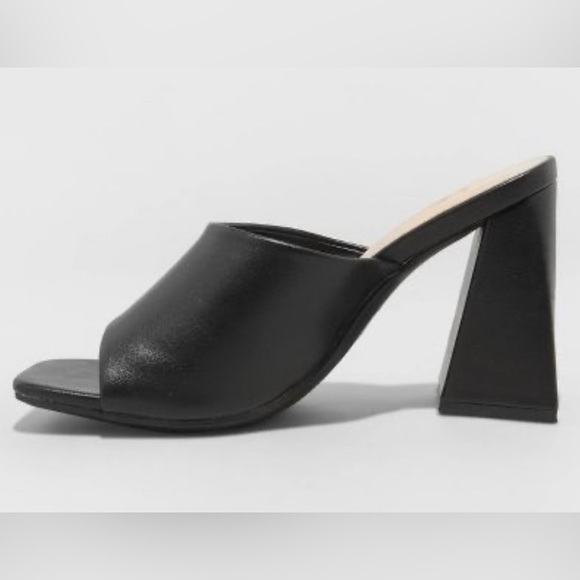 a new day Shoes - Black Vira Heels - A New Day - 4” block heel, open square toe, broad upp…